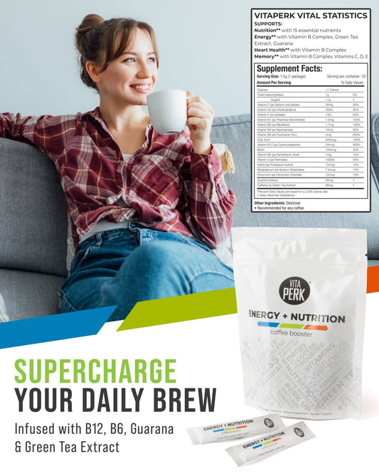 VitaPerk single serve stickpack portable coffee vitamin supplement