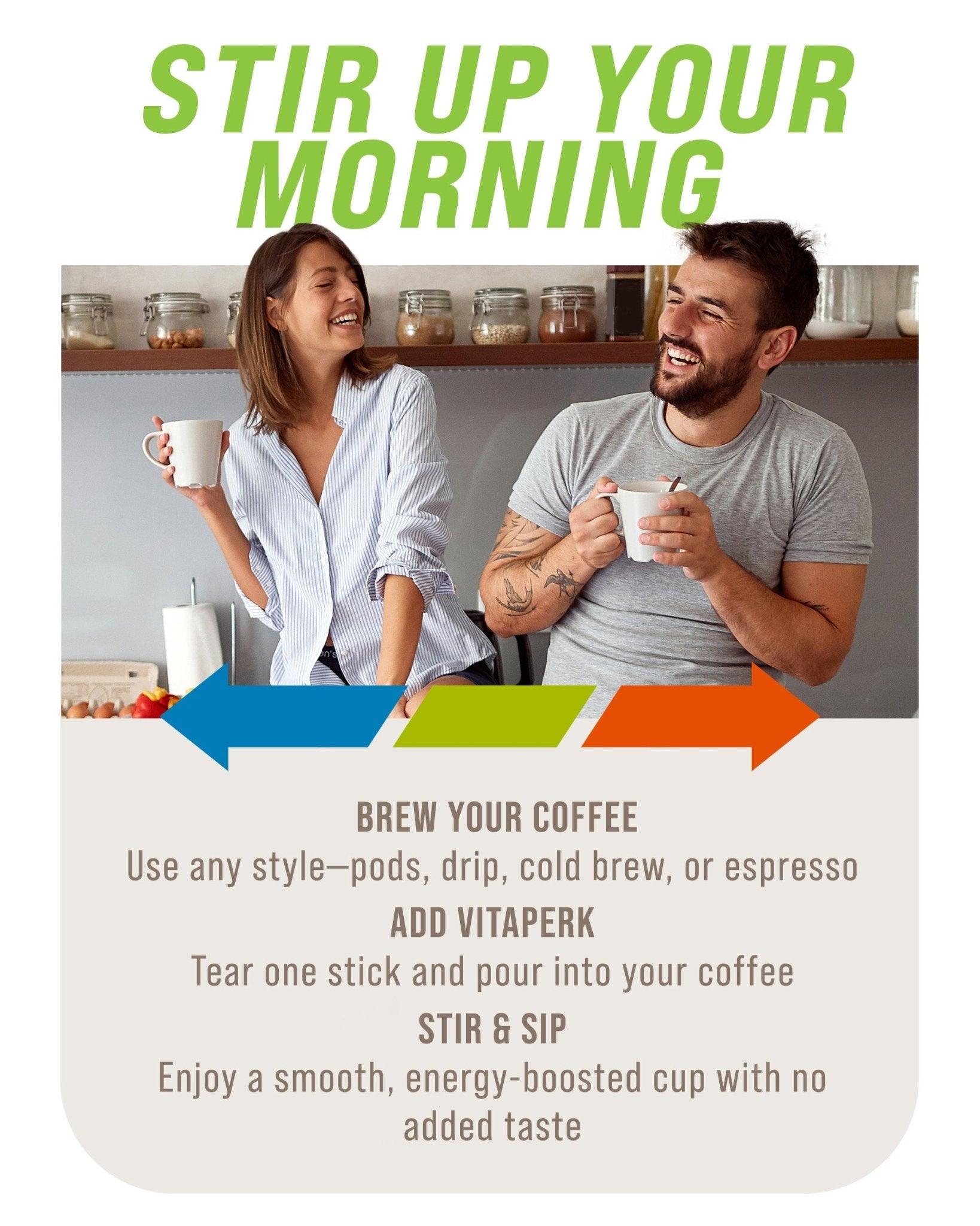 Flavorless Energy Drink Powder - VitaPerk Coffee Booster - VitaPerk