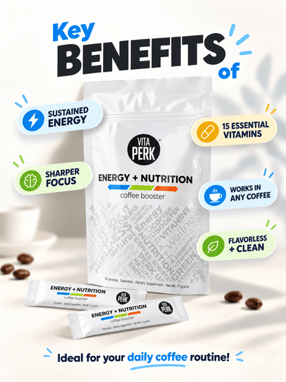 Flavorless Energy Drink Powder - VitaPerk Coffee Booster - VitaPerk